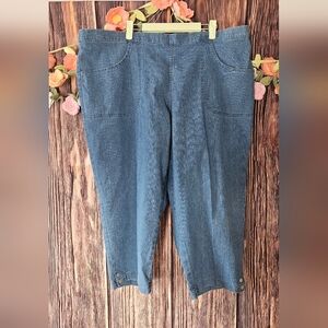 JMS Cropped Denim Jeans with Ankle Detail Plus Size 3X